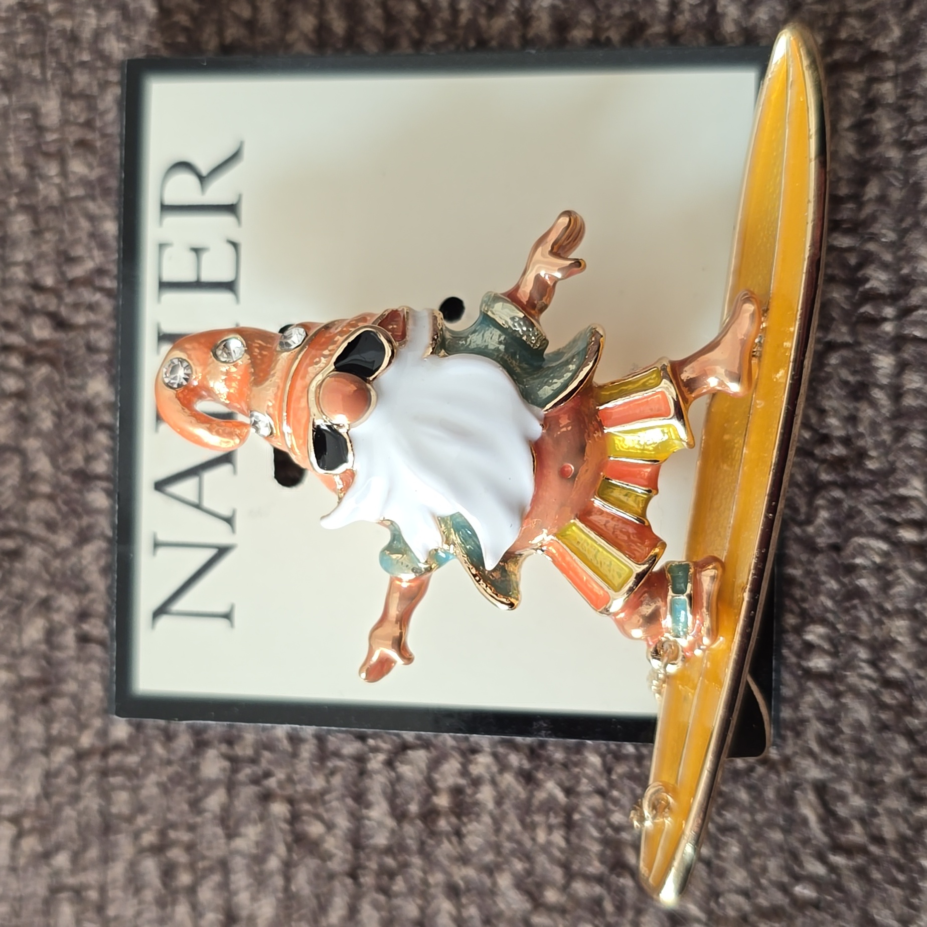 Napier Brand Womens Beautiful Fun Fashion Gnome Surfer BroochPin